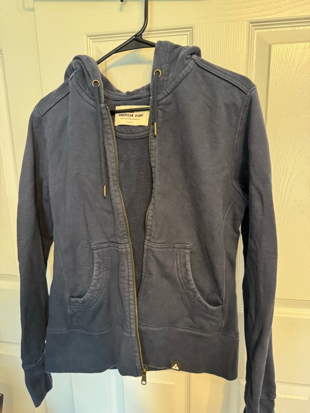 Made in USA - American Giant Navy Hooded Sweatshirt Midweight Women’s Medium